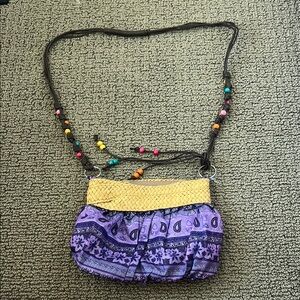 Purple and Yellow Women's Bag